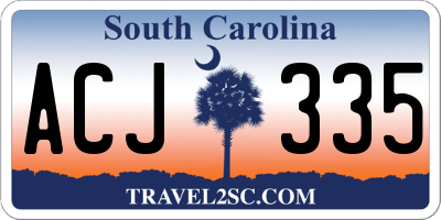 SC license plate ACJ335