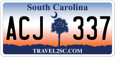 SC license plate ACJ337