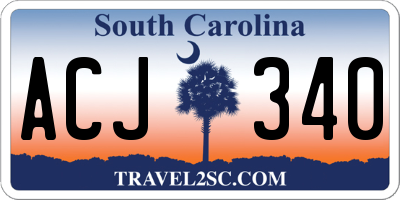SC license plate ACJ340