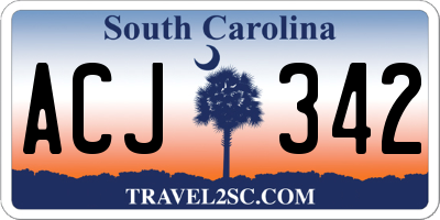 SC license plate ACJ342