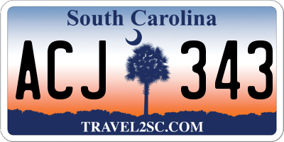 SC license plate ACJ343