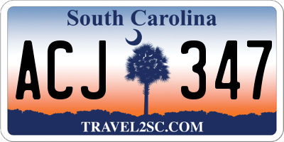 SC license plate ACJ347