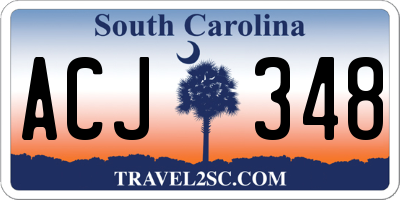 SC license plate ACJ348