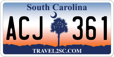 SC license plate ACJ361