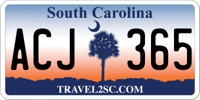 SC license plate ACJ365
