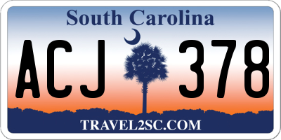 SC license plate ACJ378