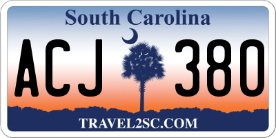 SC license plate ACJ380