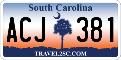 SC license plate ACJ381
