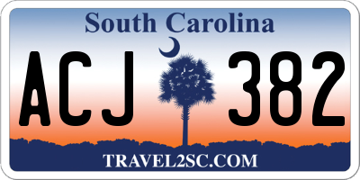 SC license plate ACJ382