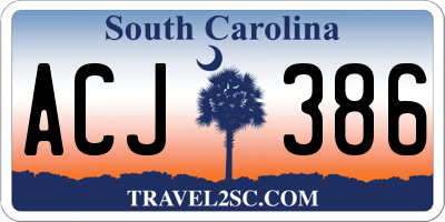 SC license plate ACJ386