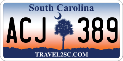 SC license plate ACJ389
