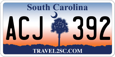 SC license plate ACJ392