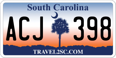 SC license plate ACJ398