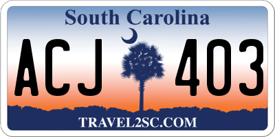 SC license plate ACJ403