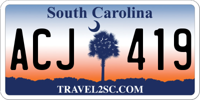 SC license plate ACJ419