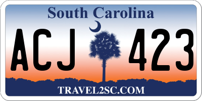 SC license plate ACJ423