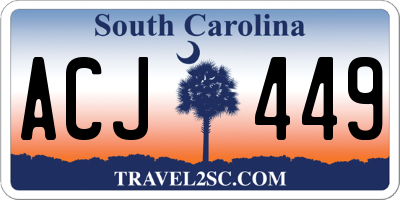 SC license plate ACJ449