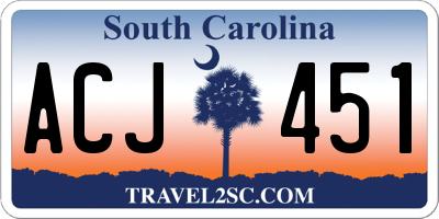 SC license plate ACJ451