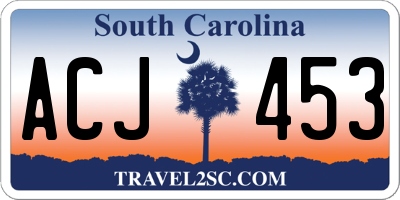 SC license plate ACJ453