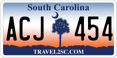 SC license plate ACJ454