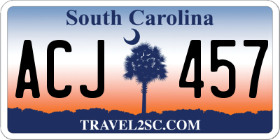 SC license plate ACJ457