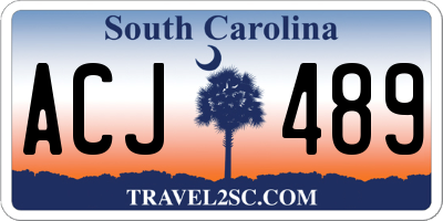 SC license plate ACJ489