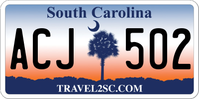 SC license plate ACJ502