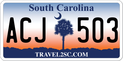 SC license plate ACJ503