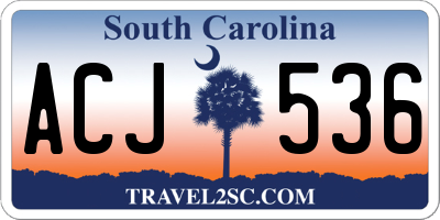 SC license plate ACJ536