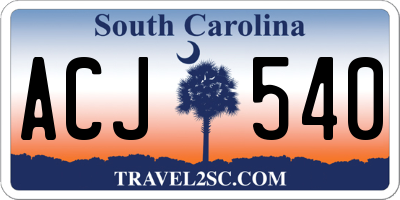 SC license plate ACJ540