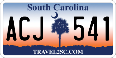 SC license plate ACJ541