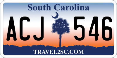 SC license plate ACJ546