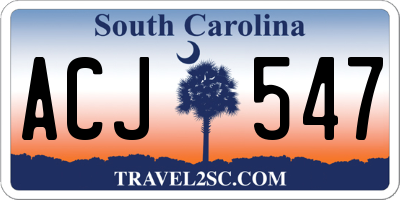 SC license plate ACJ547