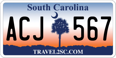 SC license plate ACJ567