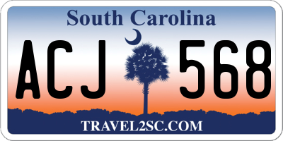 SC license plate ACJ568