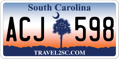 SC license plate ACJ598