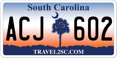 SC license plate ACJ602