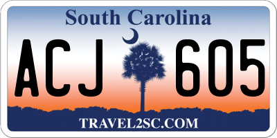 SC license plate ACJ605
