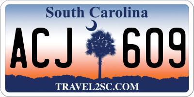 SC license plate ACJ609