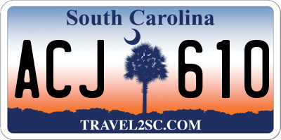 SC license plate ACJ610
