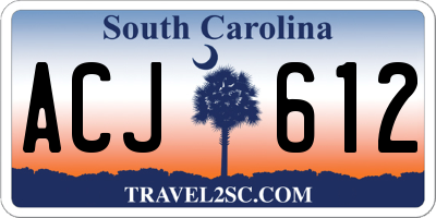 SC license plate ACJ612