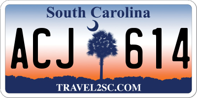 SC license plate ACJ614