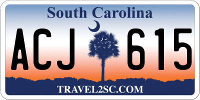 SC license plate ACJ615