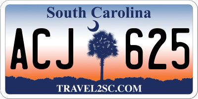 SC license plate ACJ625
