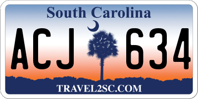 SC license plate ACJ634