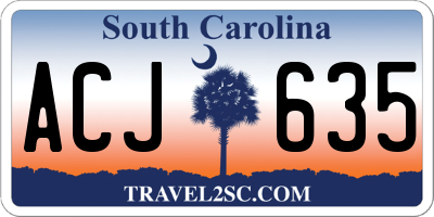 SC license plate ACJ635