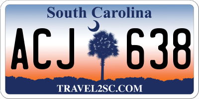 SC license plate ACJ638