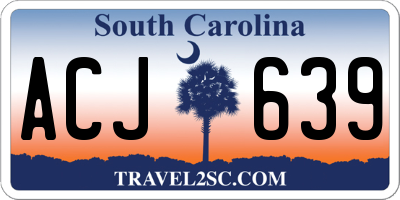 SC license plate ACJ639