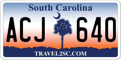SC license plate ACJ640