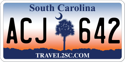 SC license plate ACJ642